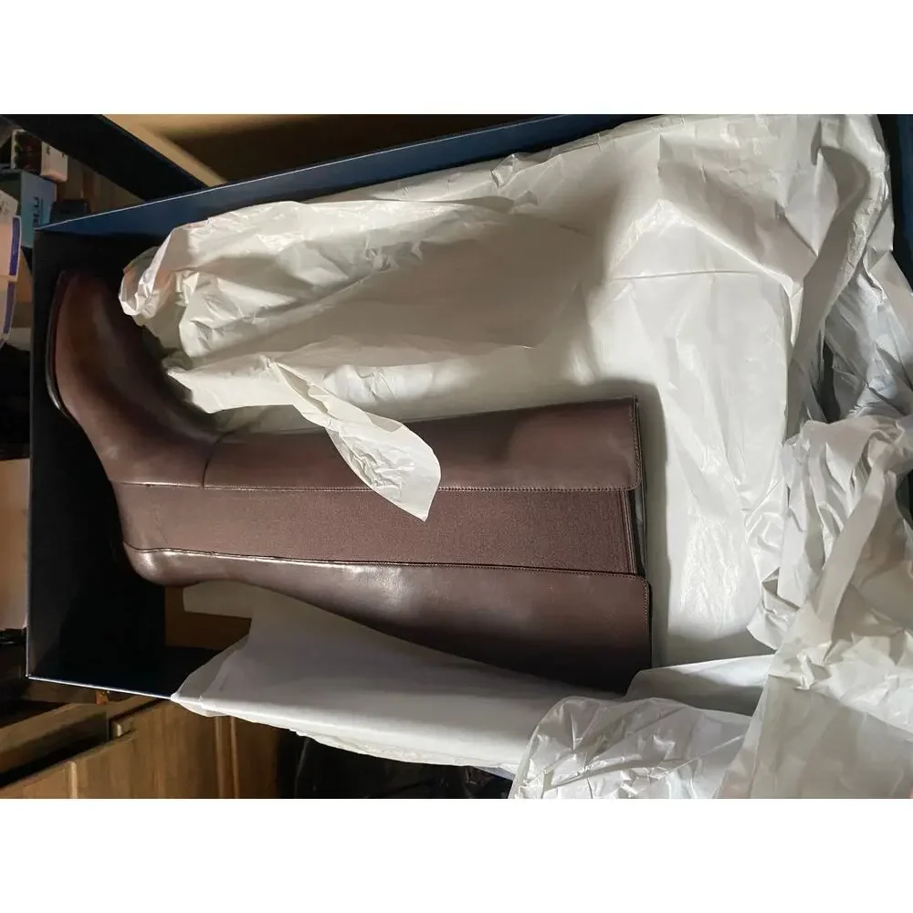 NWT Cole Haan Hallee Stretch Boot Java Leather Womens Size 9 Wide Boots